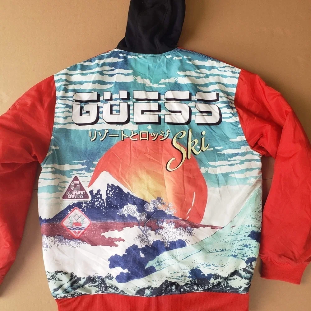 New GUESS Wave Hooded Ski Bomber Jackets